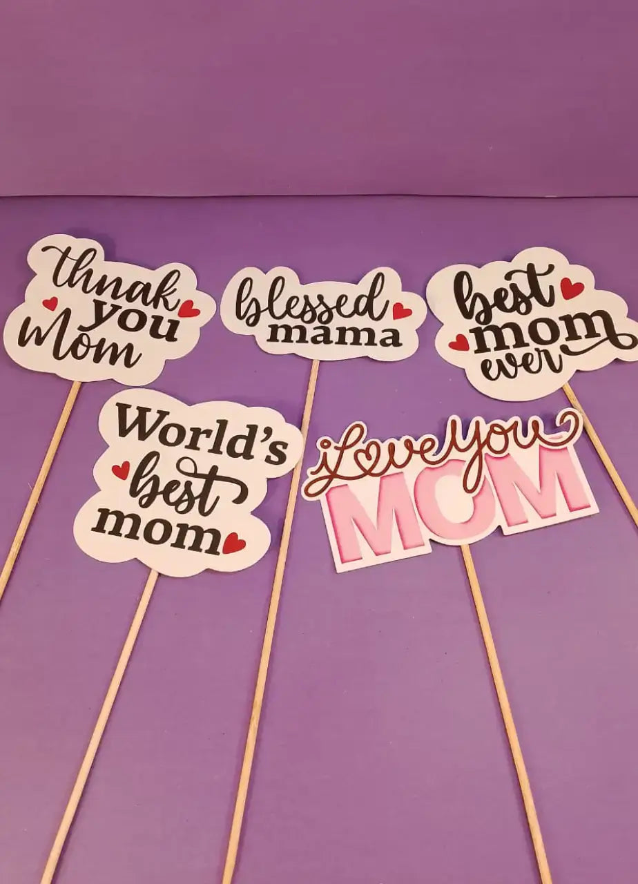 Mom Cake Toppers (Pack of 5) -