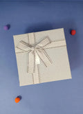 Grey Gift Box With Grey Ribbon