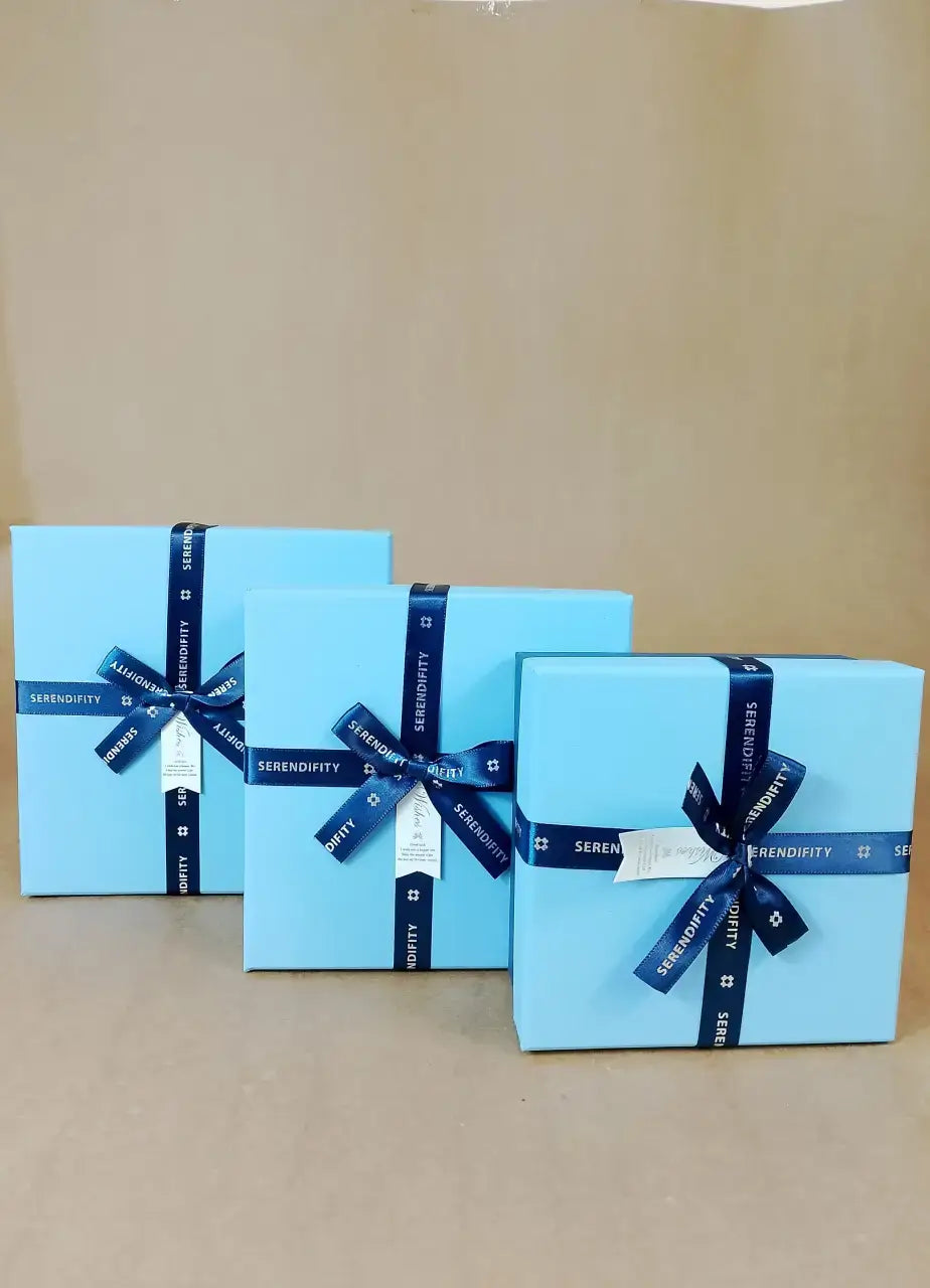 Blue Gift Box With Blue Ribbon